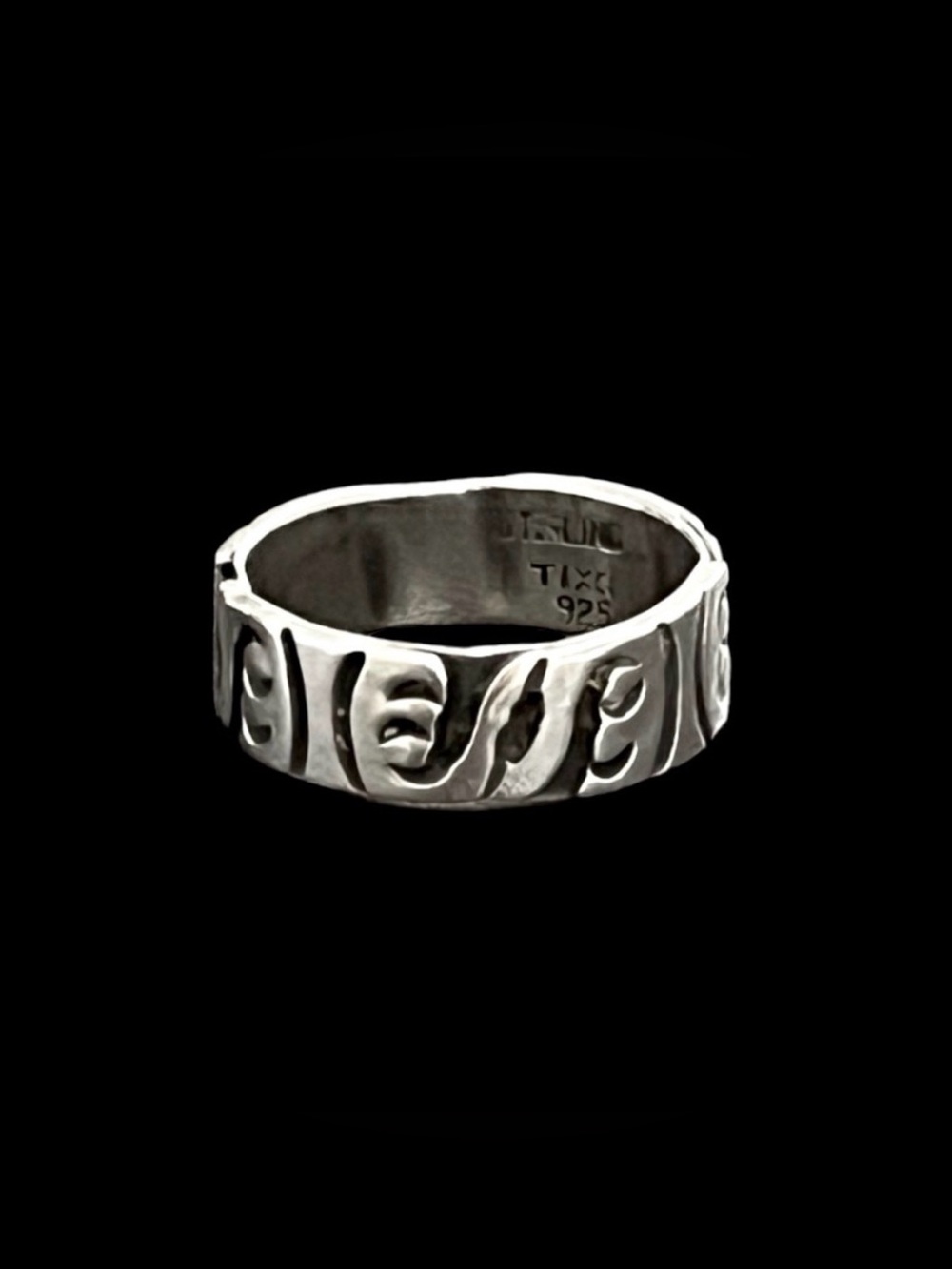 Vintage Taxco Mexico sterling silver overlay abstract ring Size 7